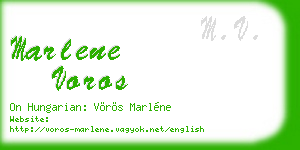 marlene voros business card
